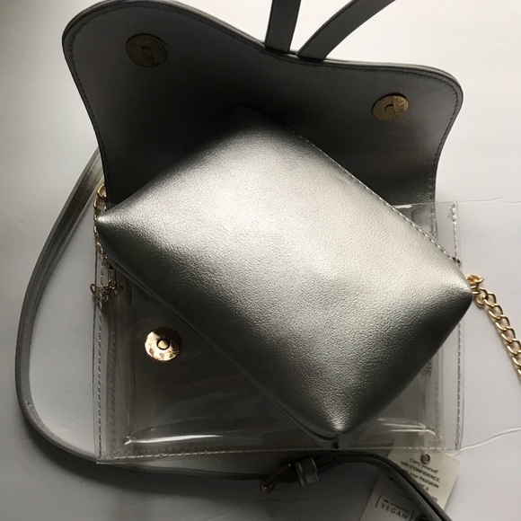 Urban Expression Clear and Silver Crossbody Bag - Picture 11 of 15